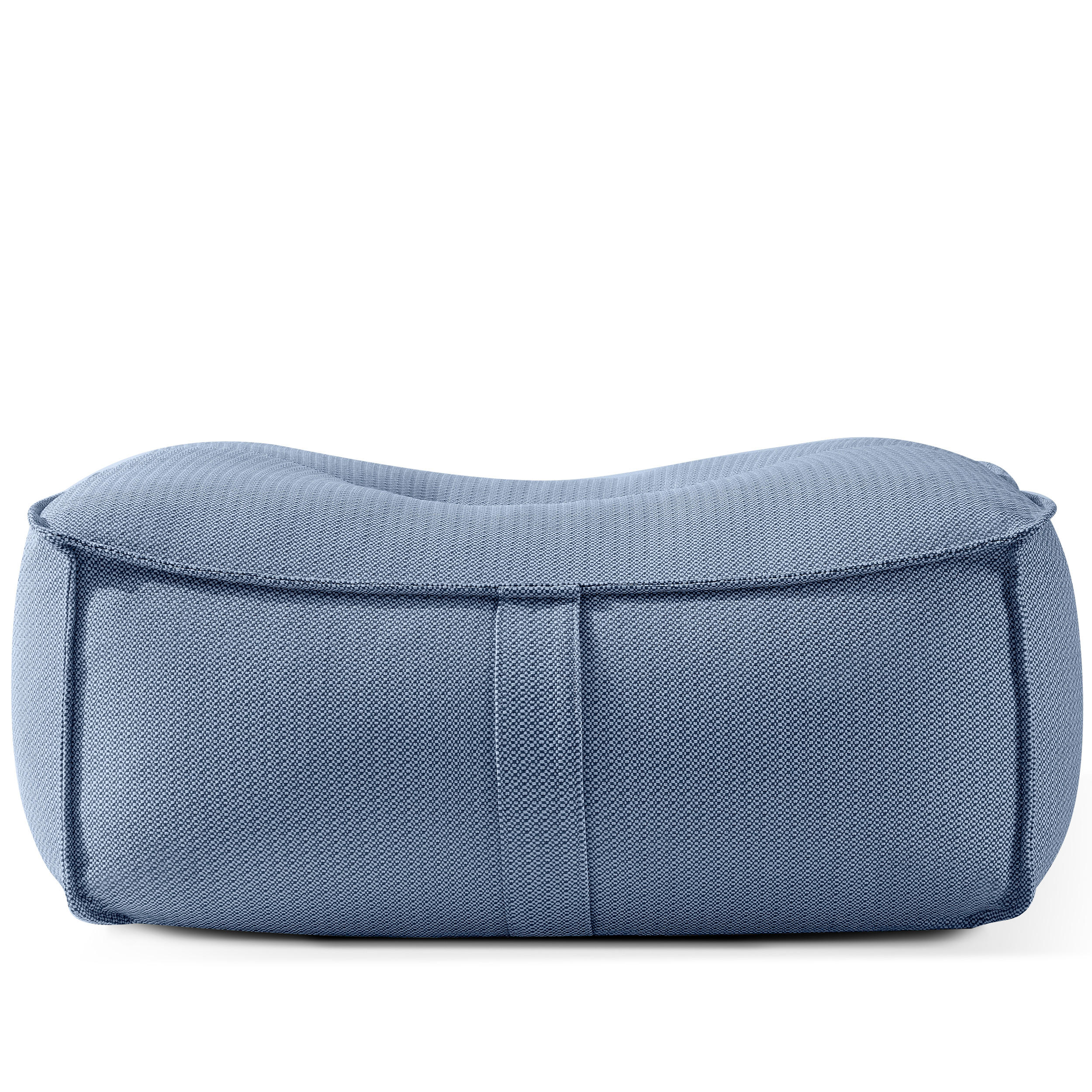 GARTENLOUNGE-HOCKER LOVIA Outdoof Pouf, Marineblau/Weiß - Dunkelblau, Textil (90/41/75cm) - KONSIMO®
