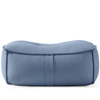 GARTENLOUNGE-HOCKER LOVIA Outdoof Pouf, Marineblau/Weiß - Dunkelblau, Textil (90/41/75cm) - KONSIMO®