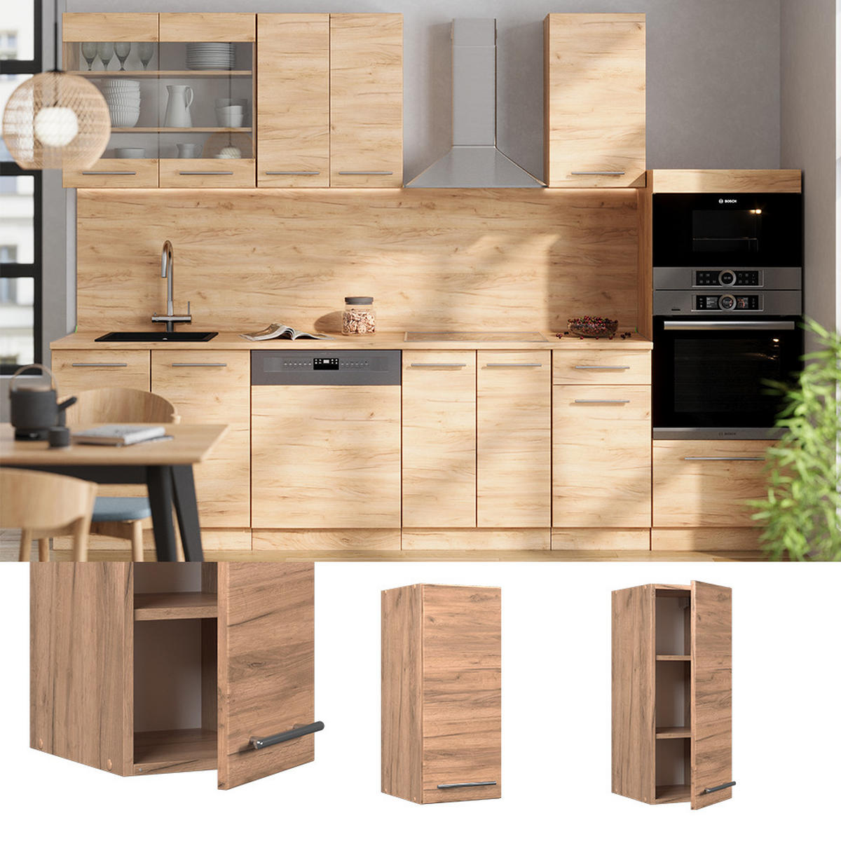 VĚŠÁK NA STĚNU Fame-Line Zlatý mocný dub - medově dubová, kompozitní dřevo (30/72/34.1cm) - Vicco