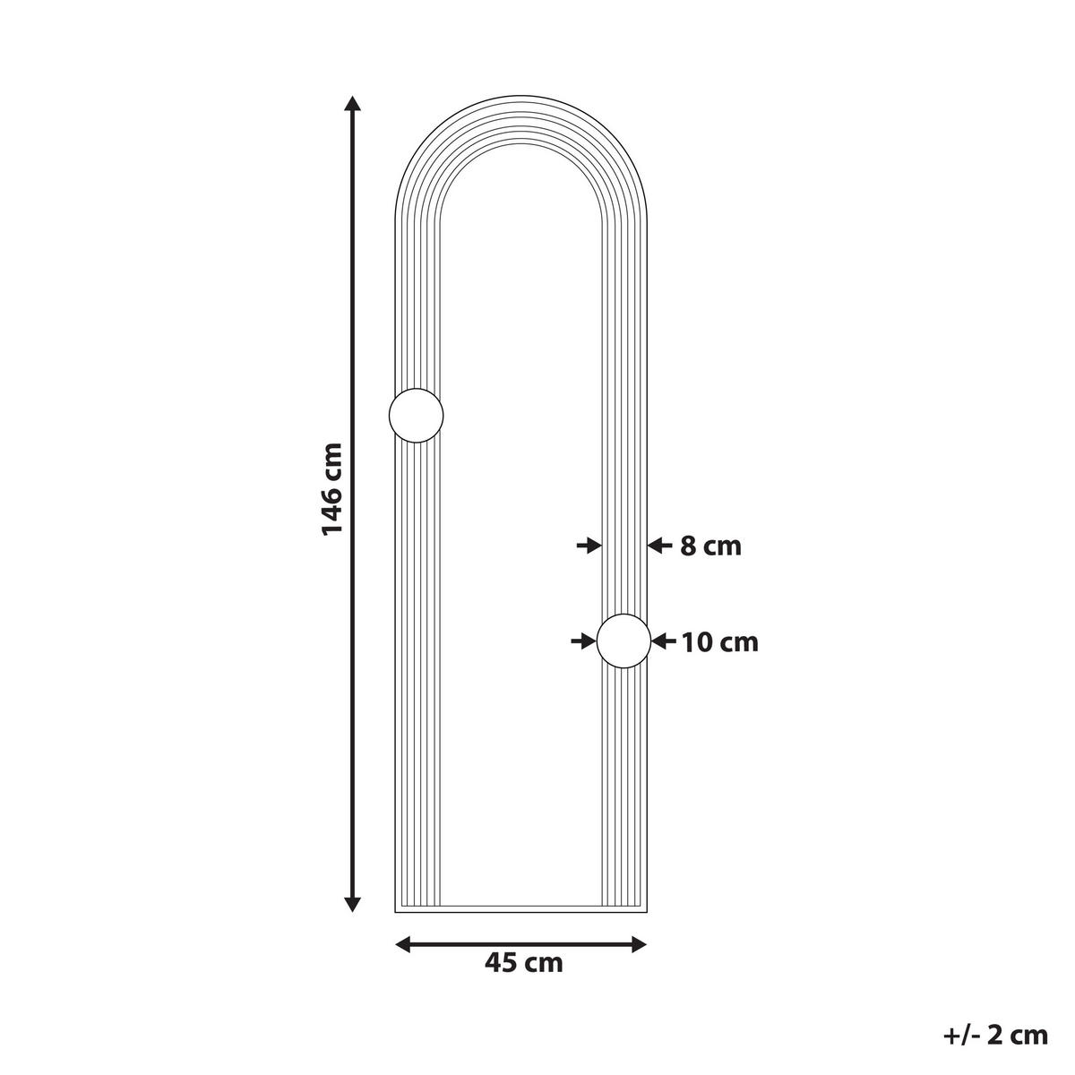 WANDSPIEGEL schwarz Metall 45/146 cm Ajain - Schwarz, Metall (45/146/3cm) - Beliani