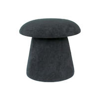 HOCKER Mushroom Schwarz 39.5/39.5/37 cm - Schwarz, Textil (39.5/37/39.5cm) - Leitmotiv