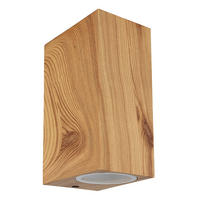 WANDLEUCHTE Veronika Aluminium Holzoptik Braun - Braun, Glas (6.8/15/9.2cm) - Globo Lighting
