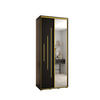 SCHWEBETÜRENSCHRANK 235,2/100/60 2-türig - Goldfarben/Schwarz, Holz/Metall (100/235/60cm) - Abiks Möbel