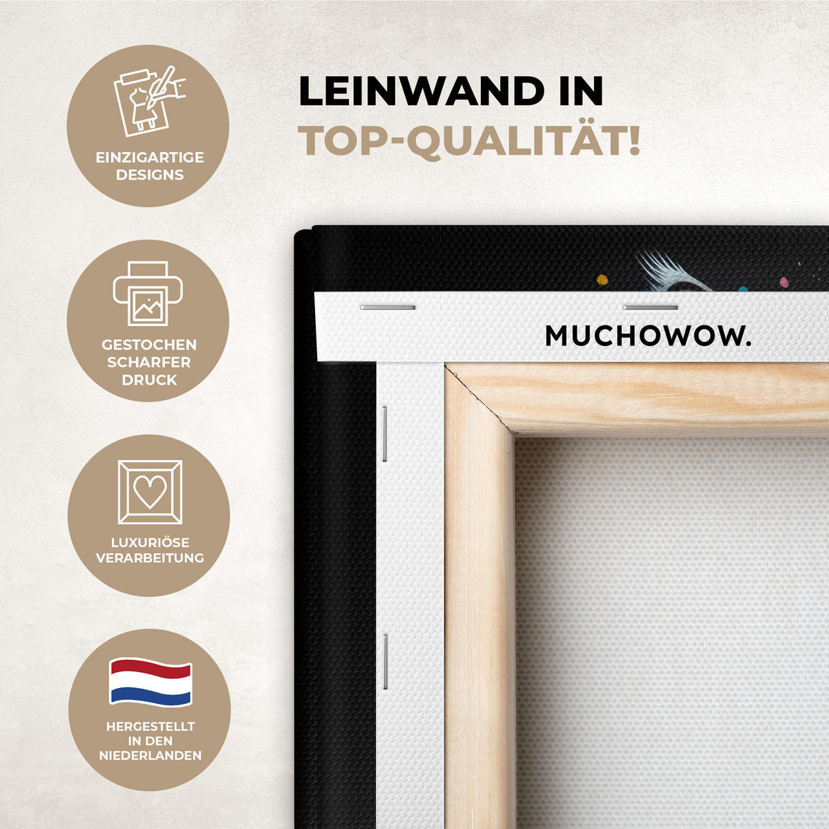 LEINWANDBILD Katze - Graffiti - Bunt - Waffel - Essen 30x20 cm - Türkis, Textil (30/20cm) - MuchoWow