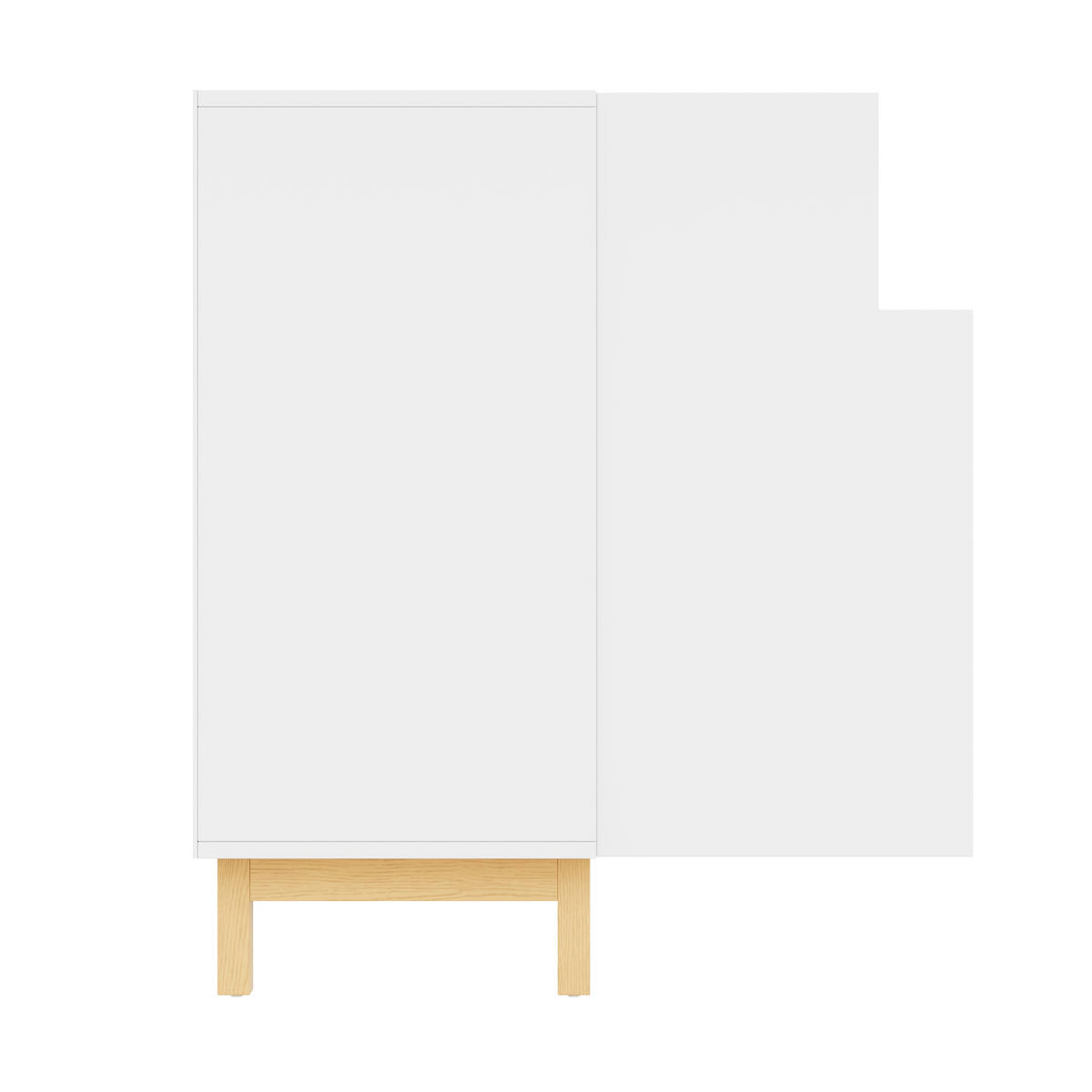 SIDEBOARD Weiß mit offenem Mittelregal 120,5×42×96 cm aus Spanplatte - Weiß, Holzwerkstoff (120.5/96/42cm) - Luhomfu