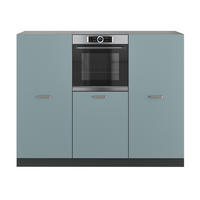 EINBAUKÜCHE R-Line Blau-Grau/Anthrazit 180 cm ohne Arbeitsplatte - Anthrazit/Blaugrau, Holzwerkstoff (180/143/46cm) - Vicco