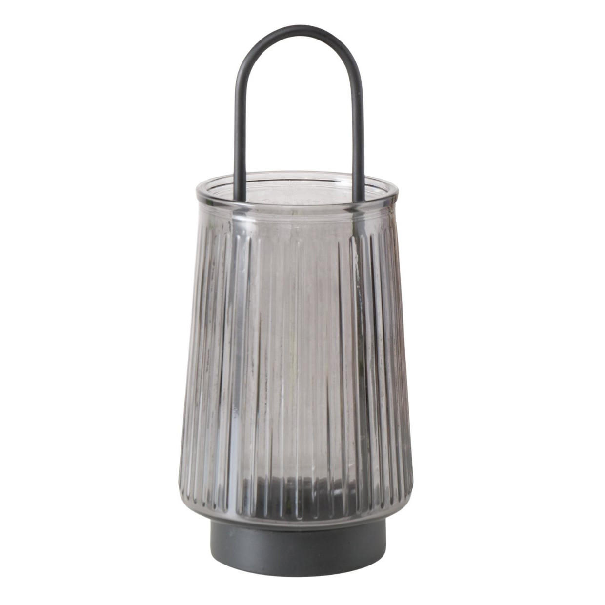 KERZENHALTER mit Henkel aus Glas Iver 11/11/25,5 cm - Grau, Glas (11/25.5/11cm) - Boltze Home