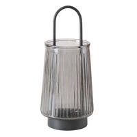 KERZENHALTER mit Henkel aus Glas Iver 11/11/25,5 cm - Grau, Glas (11/25.5/11cm) - Boltze Home