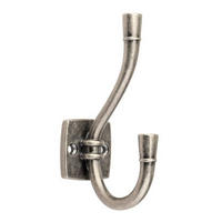 GARDEROBENHAKEN Argo Silber antik Wandmontage Paneel Altsilber Vintage Holzschrauben - Silberfarben, Metall (4/12/12cm) - Livingpoint24