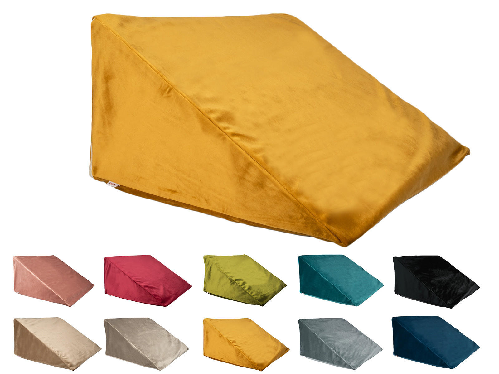 KEILKISSENHÜLLE Samt&Sonders curry-senf 62/49/30 cm - Currygelb, Textil (49/62cm) - beties Heimtextil
