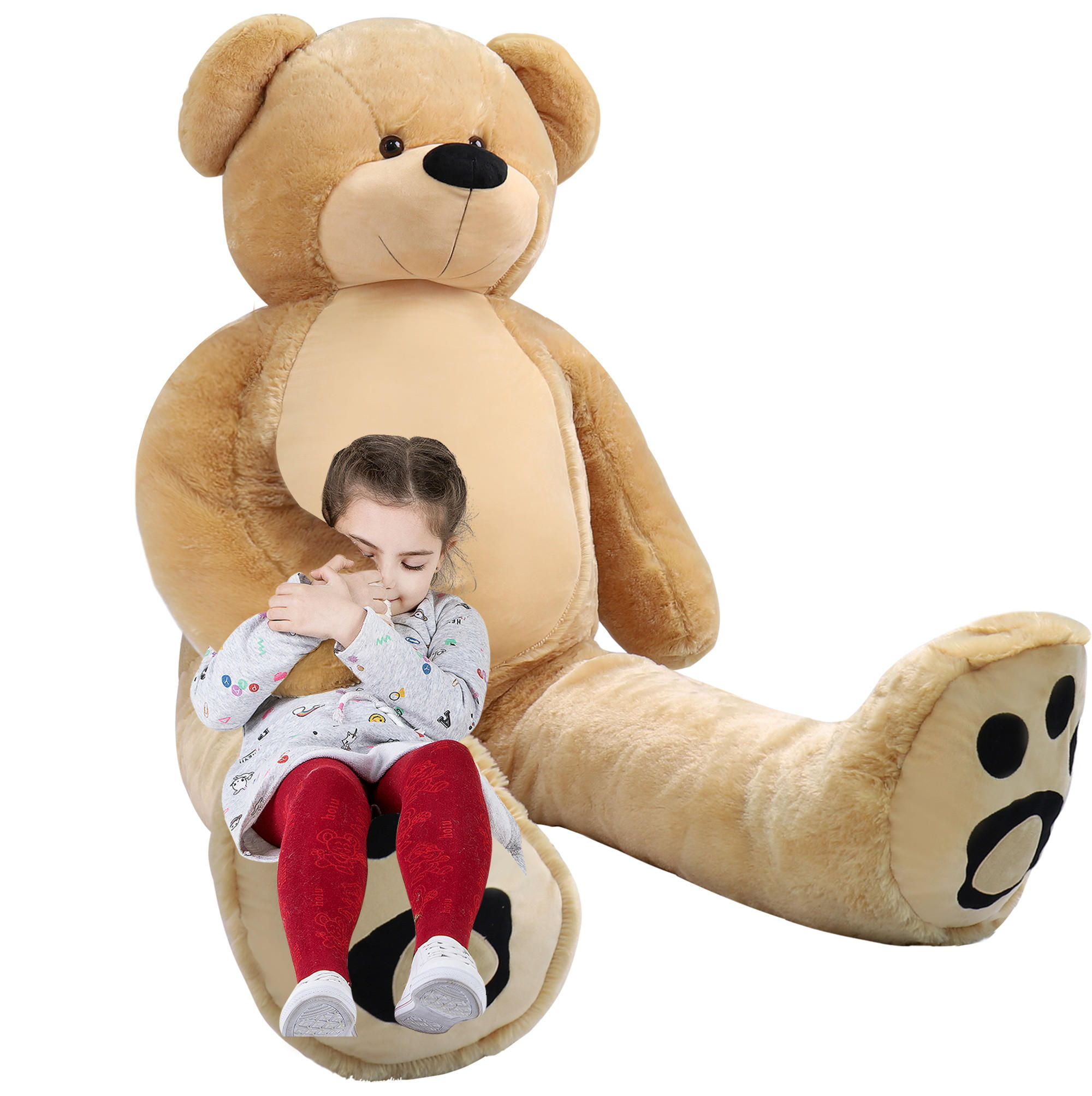 PLÜSCHTIER Riesen Teddy XXL Hellbraun 183cm - Hellbraun, Textil (60/50cm) - Vercart