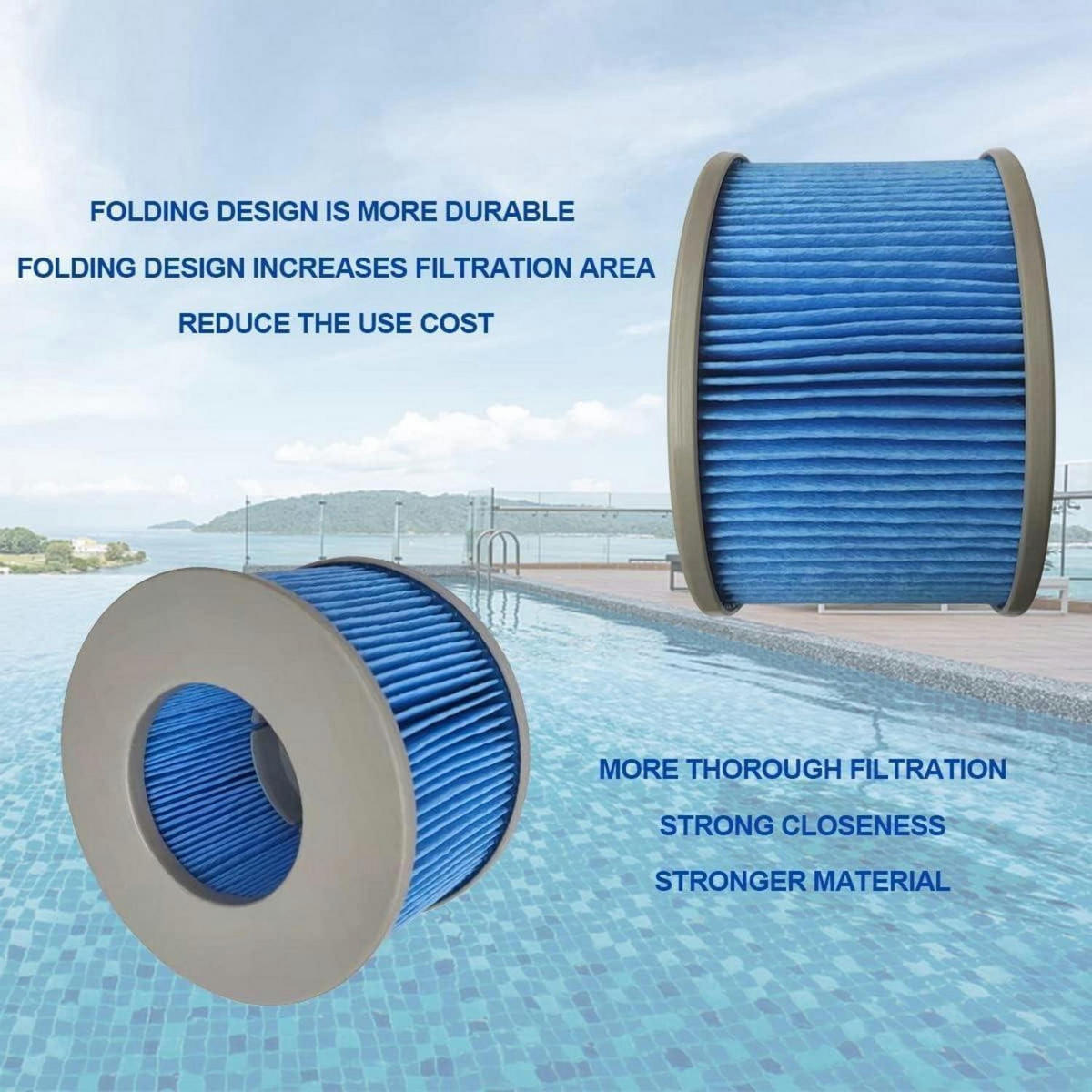 FILTERKARTUSCHE 6-teiliges Set für Whirlpools - Blau, Kunststoff (11/6.7/11cm)