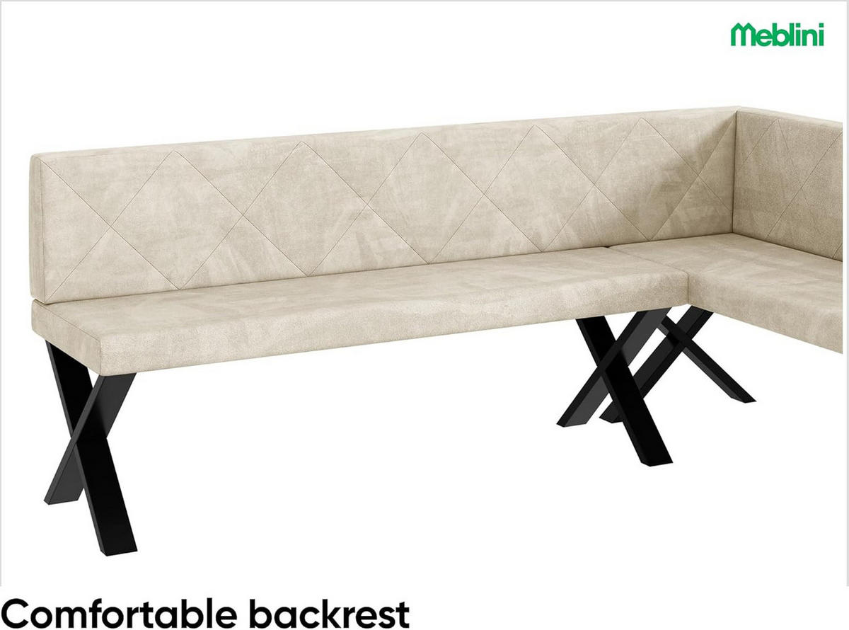 ECKBANK ERIC_X - Creme, Textil (142/196cm) - Meblini
