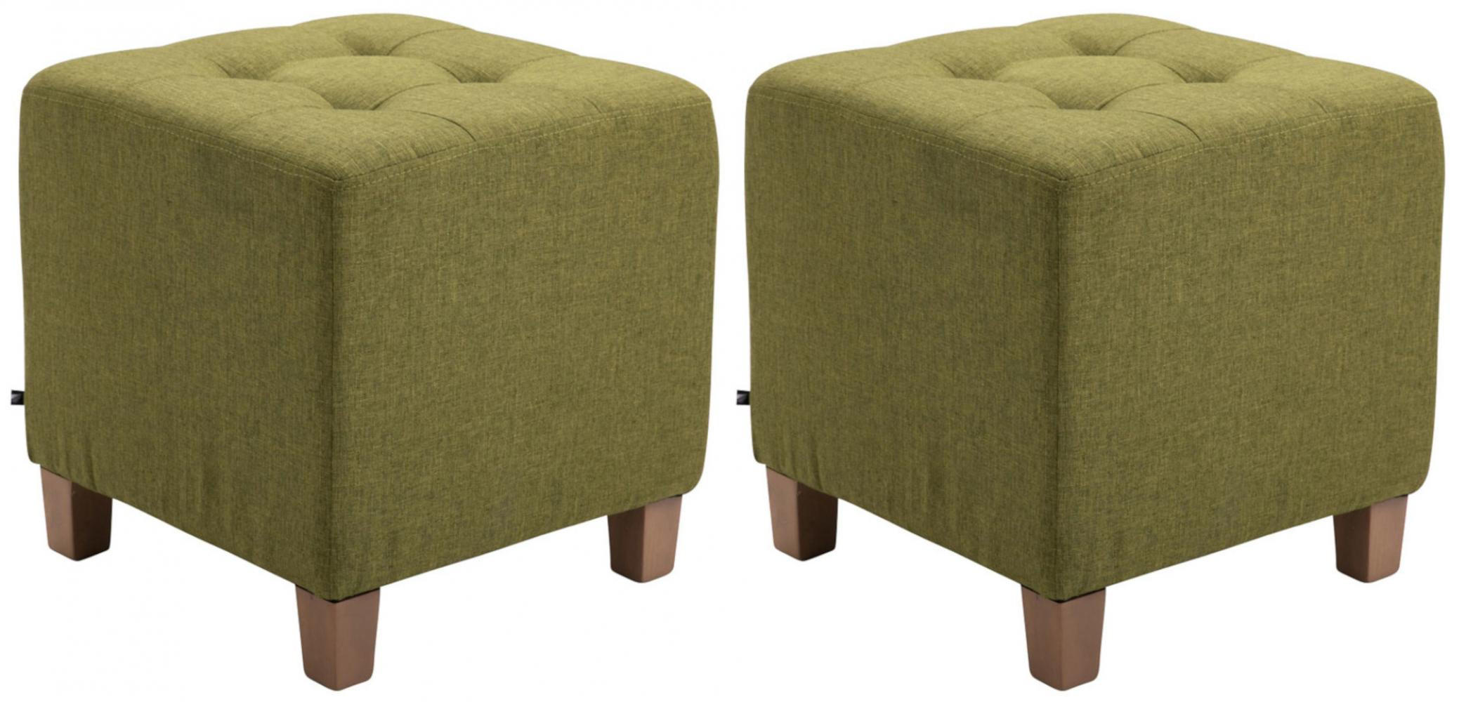 SITZWÜRFEL 2er Set Stoff grün - Grün, Holz/Textil (45/46/45cm) - CLP