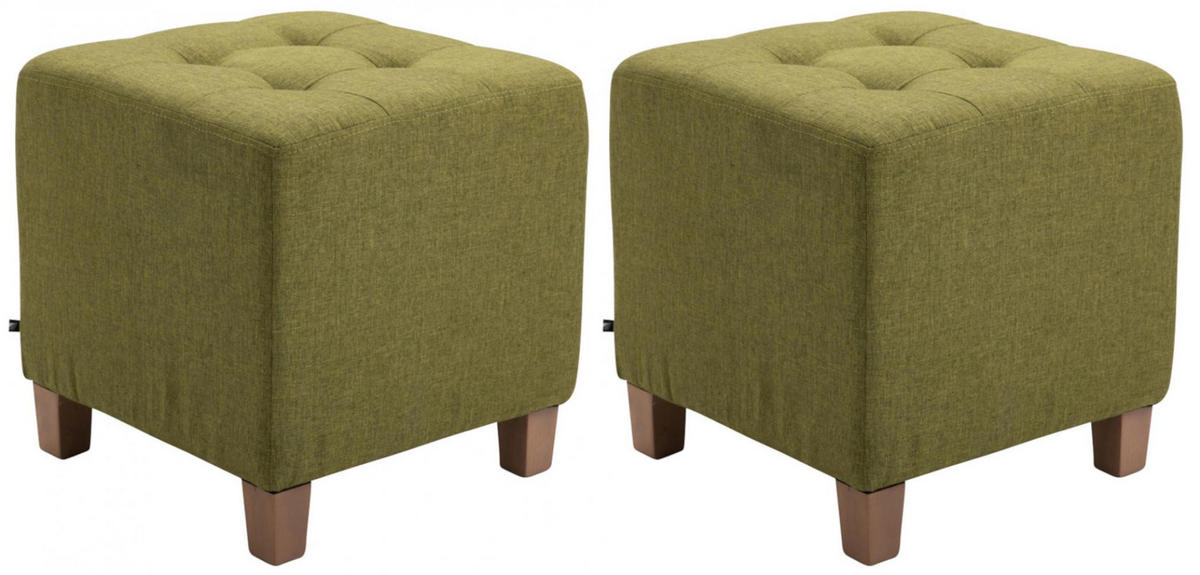 SITZWÜRFEL 2er Set Stoff grün - Grün, Holz/Textil (45/46/45cm) - CLP