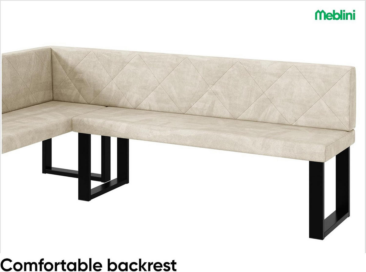 ECKBANK ERIC_U - Creme, Textil (142/196cm) - Meblini