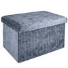 SITZBOX Faltbar mit Samtbezug 49/30/30 cm (Grau) - Grau, Karton (30/30/49cm) - Intirilife