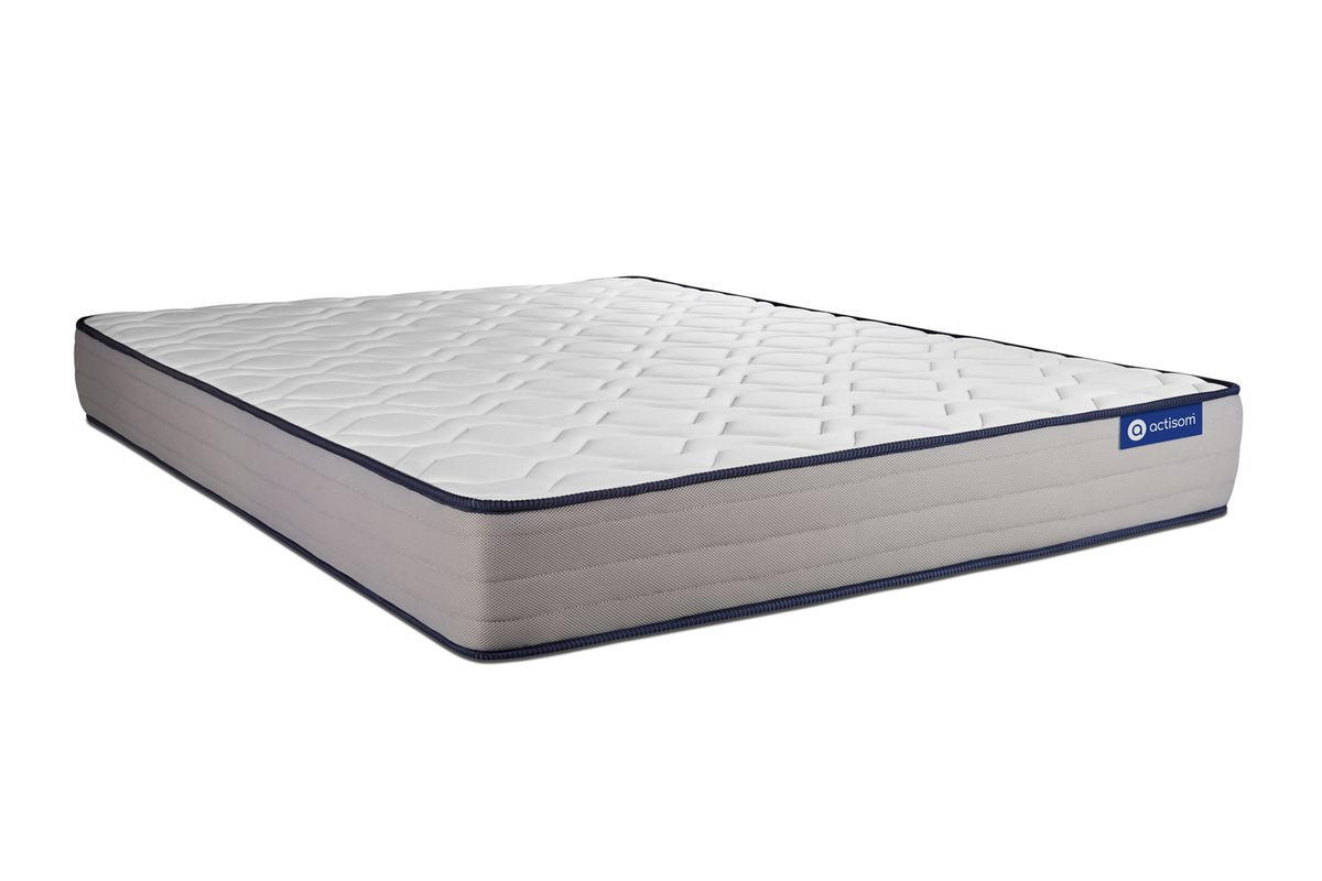 BETT Actimemo form Memory-Schaum 140 x 190 cm h3 - Kit Bettgestell Weiß - Beige/Weiß, Karton/Holz (140/190cm) - ACTISOM