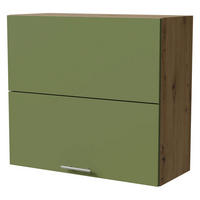 KLAPPHÄNGESCHRANK Brerra W8B/80-AV Eiche Artisan / RAL 6025 farngrün Matt 80 / 32,5 / 72cm - Eiche Artisan/Grün, Holz/Holzwerkstoff (80/72/32.5cm) - Feldmann-Wohnen
