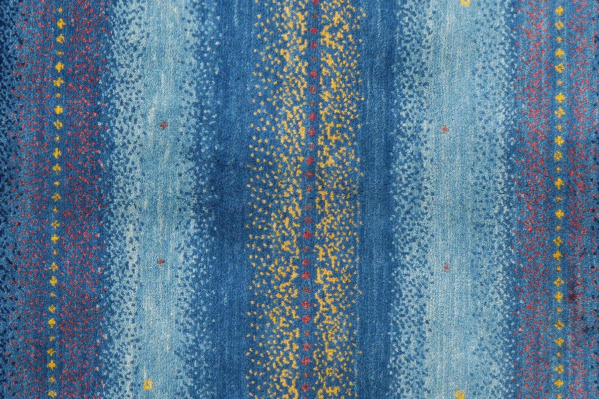 GABBEH-TEPPICH handgeknüpft Rizbaf Blau 204/149 cm Schurwolle - Blau, Textil (149/204cm) - Looma