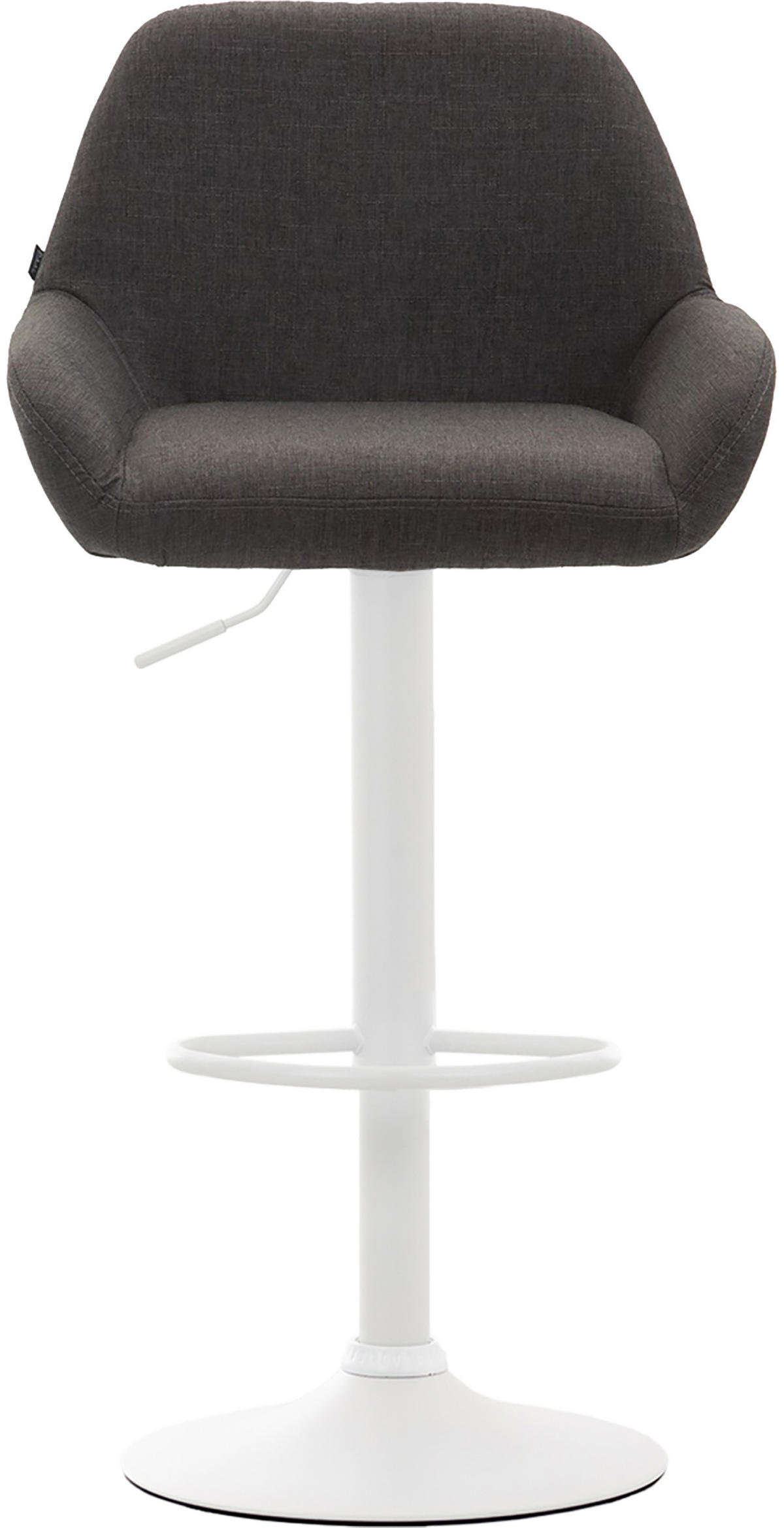 BARHOCKER 2er Set Prag Stoff weiß dunkelgrau - Dunkelgrau/Weiß, Textil/Metall (51/109/52cm) - TPFLiving