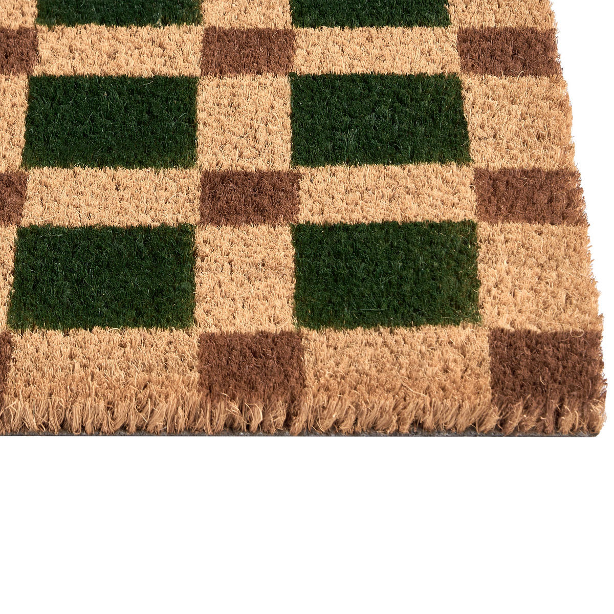 FUSSMATTE Beige/Grün 60/90 cm Kokosfasern Villasis - Beige, Textil (60/90cm) - Beliani