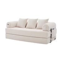 SOFA 3-Sitzer in Beige aus Cord mit modularem Design und Metallrahmen - Weiß, Holzwerkstoff/Textil (200/67/94cm) - CHICFURN