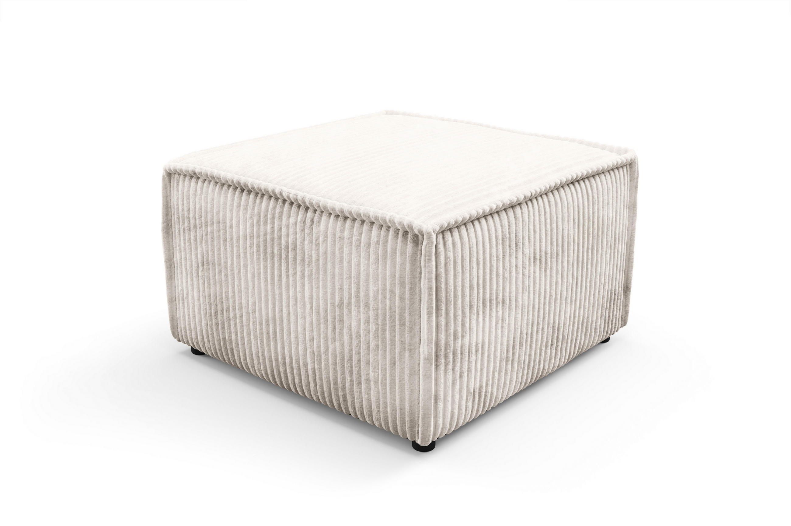 POLSTERHOCKER TESSO Modern Sitzhocker, Fußhocker Creme - Creme, Holzwerkstoff/Kunststoff (76/41/76cm) - MASSENO