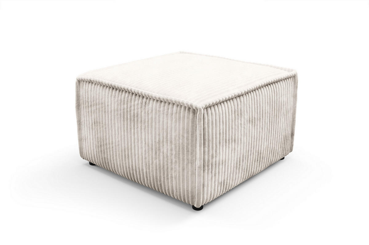 POLSTERHOCKER TESSO Modern Sitzhocker, Fußhocker Creme - Creme, Holzwerkstoff/Kunststoff (76/41/76cm) - MASSENO