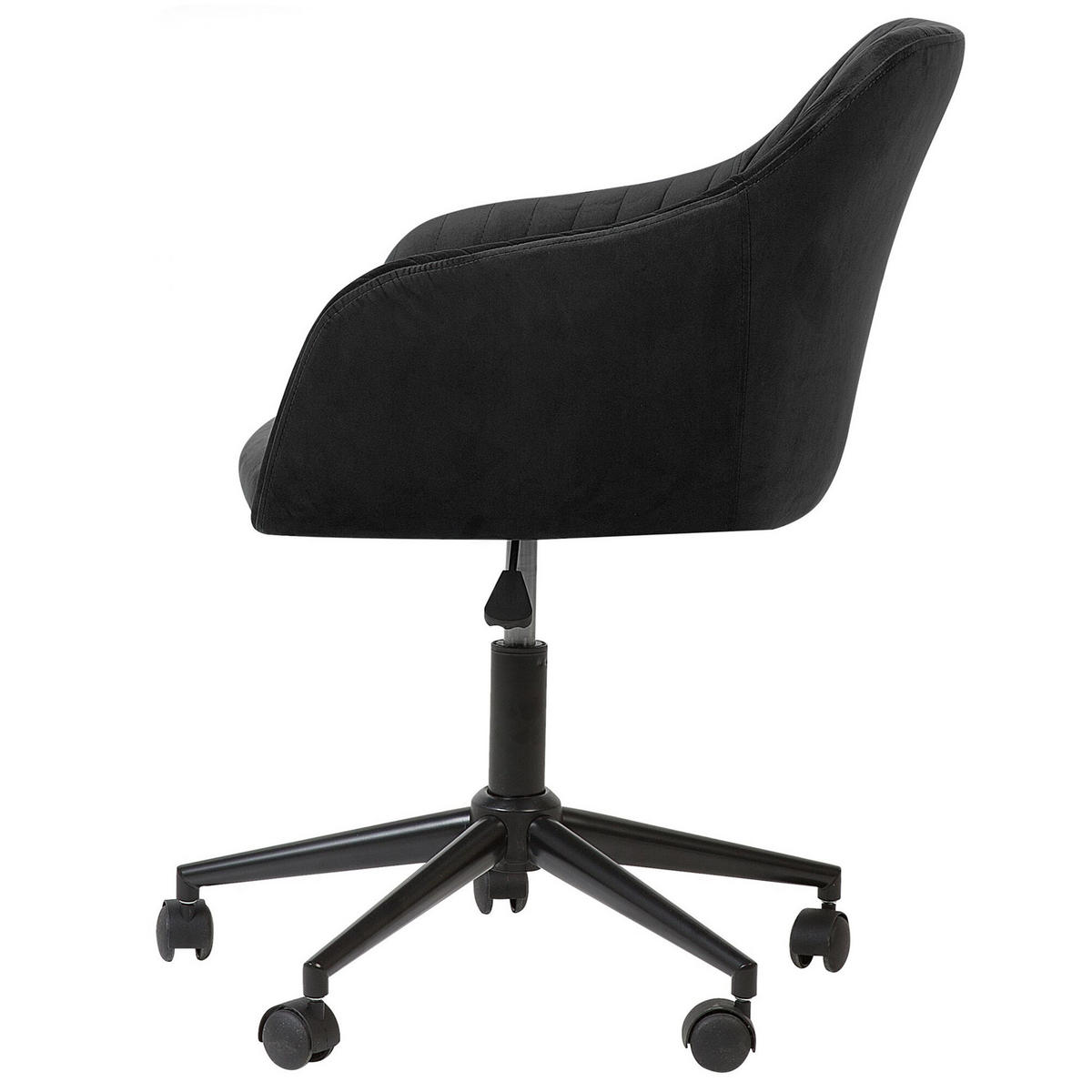 BÜRODREHSTUHL Polyester Schwarz Venice - Schwarz, Kunststoff/Textil (64/89/64cm) - Beliani
