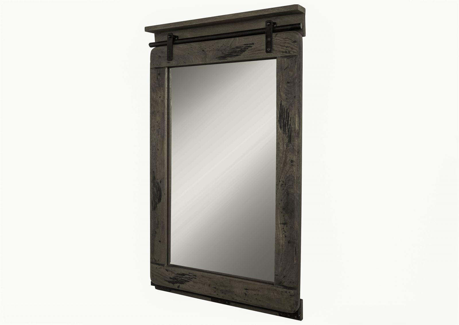 SPIEGEL Mango 60x8x100 grau lackiert RAILWAY #263 - Grau, Holz (60/100/8cm) - Massivmoebel24