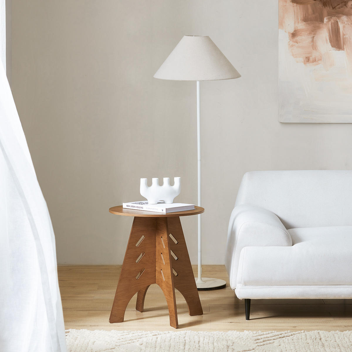 BEISTELLTISCH mit Zapfenverbindungen Braun - Braun, Holz (47/47/55cm) - SoBuy