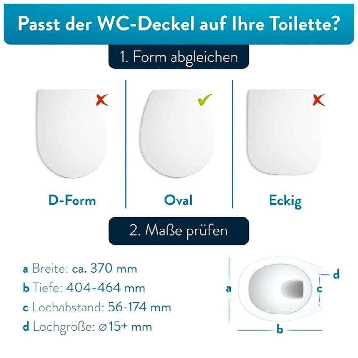 WC-SITZ Duroplast mit Absenkautomatik & Easy-Fix Clip-System - Weiß, Kunststoff (37/3/44cm) - eVendix
