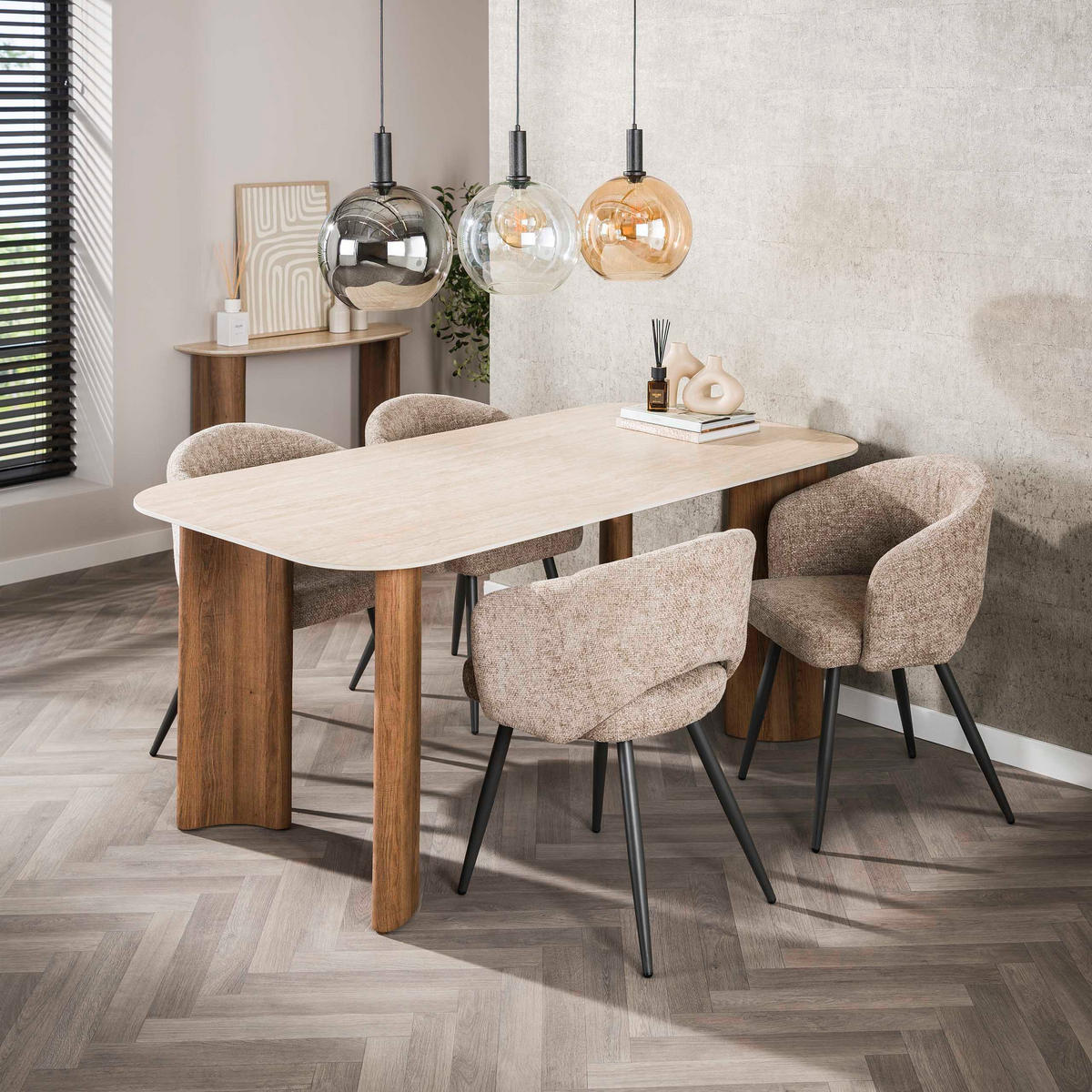 ESSTISCH Romano - Beige - 90/180/76 cm - Beige, Keramik (90/180/76cm) - Hoyz Collection