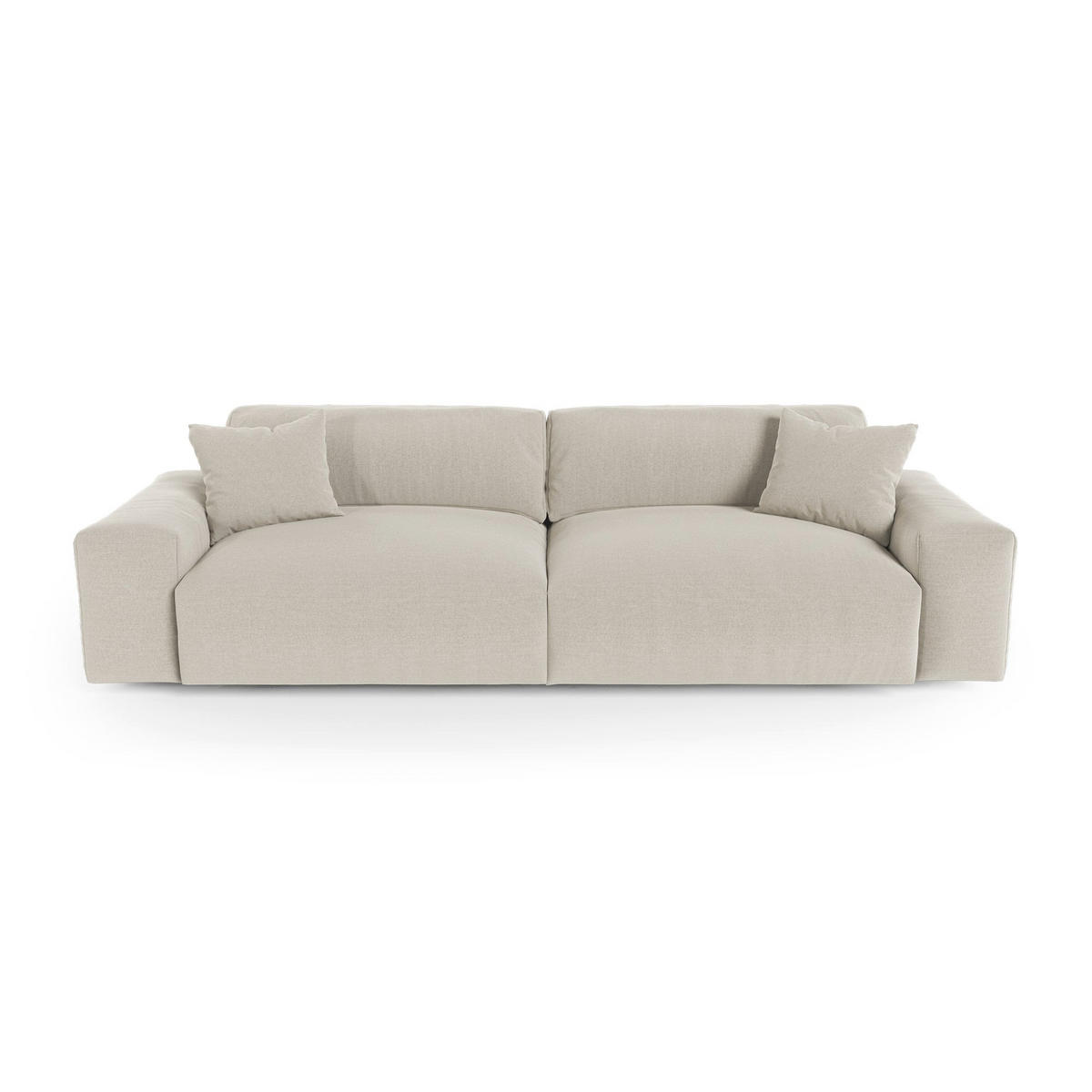 SOFA CHEER Köpergewebe mit weichem Griff Beige 220cm - Beige, Textil (220/84/94cm) - Premium Interiors