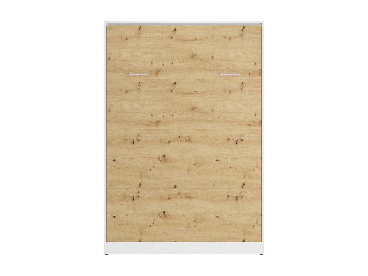 SCHRANKBETT - 2 Personen - holz - naturfarben hell, weiß Beganio - Naturfarben/Weiß, Holz (160/200cm) - Vente-Unique