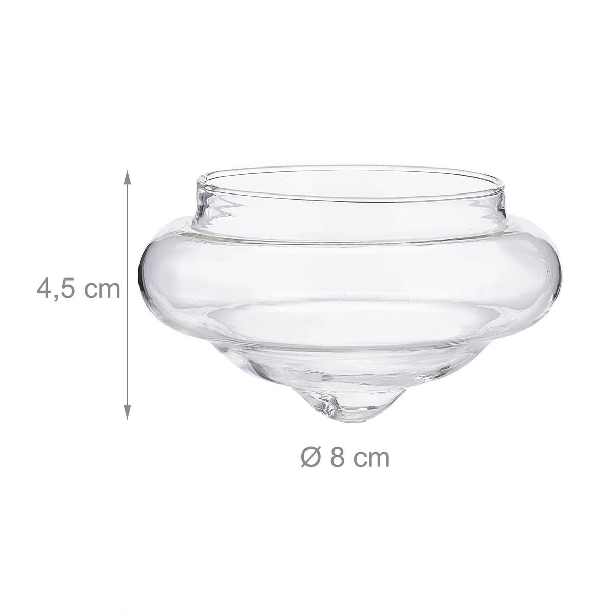 12XSCHWIMMWINDLICHT - Transparent, Glas (8/4.5/8cm) - Relaxdays