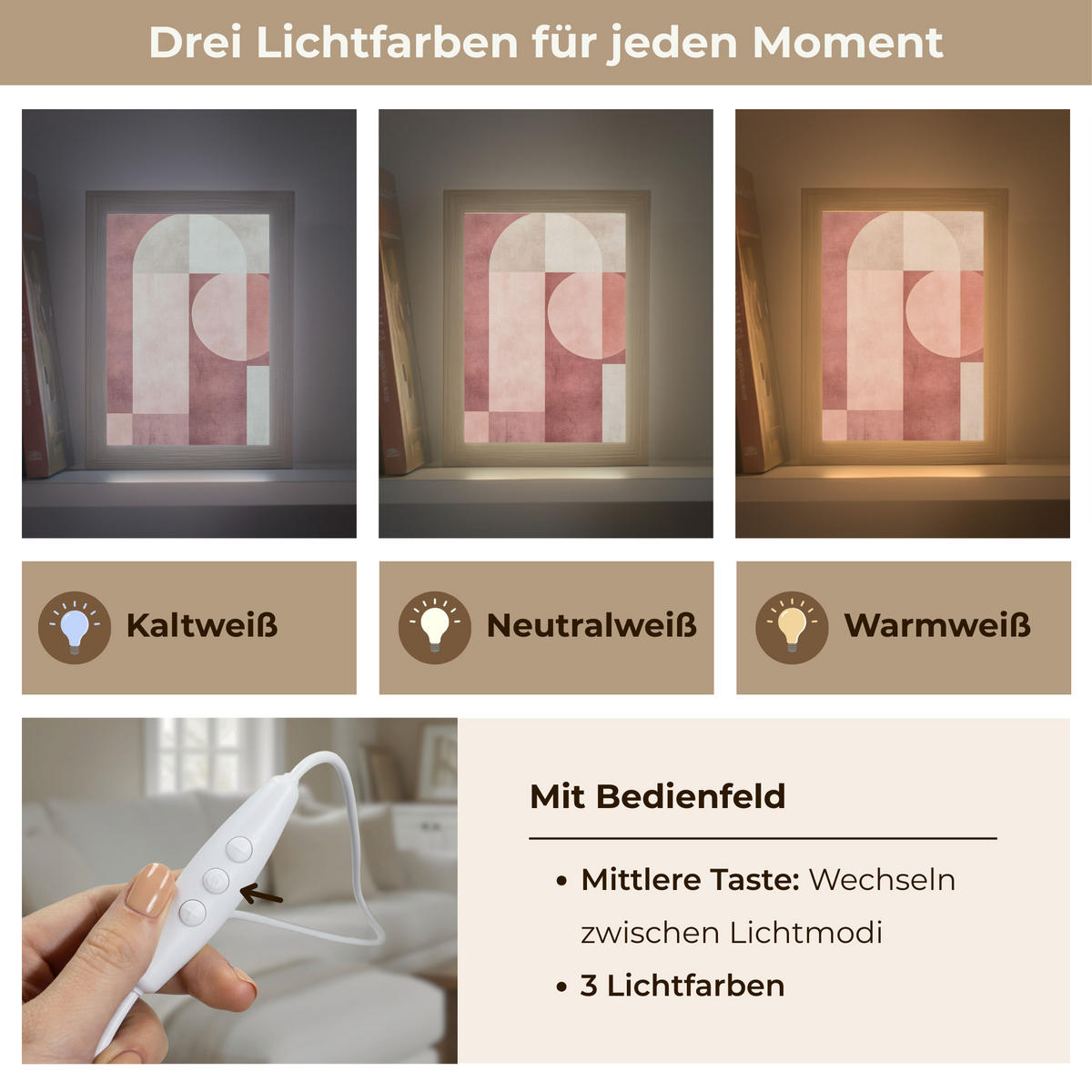WANDLEUCHTE Figuren - Abstrakt - Rosa 15x20 cm - Altrosa, Holzwerkstoff (15/20/8cm) - OnlyWow