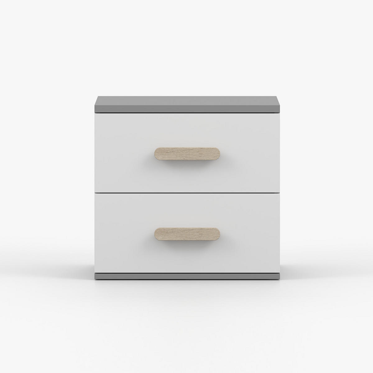 NACHTTISCH JONAS II 22, 55/51/44, 2 Schubladen, grau - Grau, Holzwerkstoff (55/44/51cm) - imoebel24