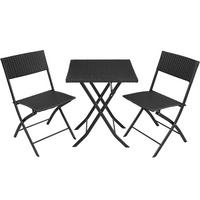 RATTANSET Trevi,geringes Gewicht,schwarz - Schwarz, Kunststoff - tectake