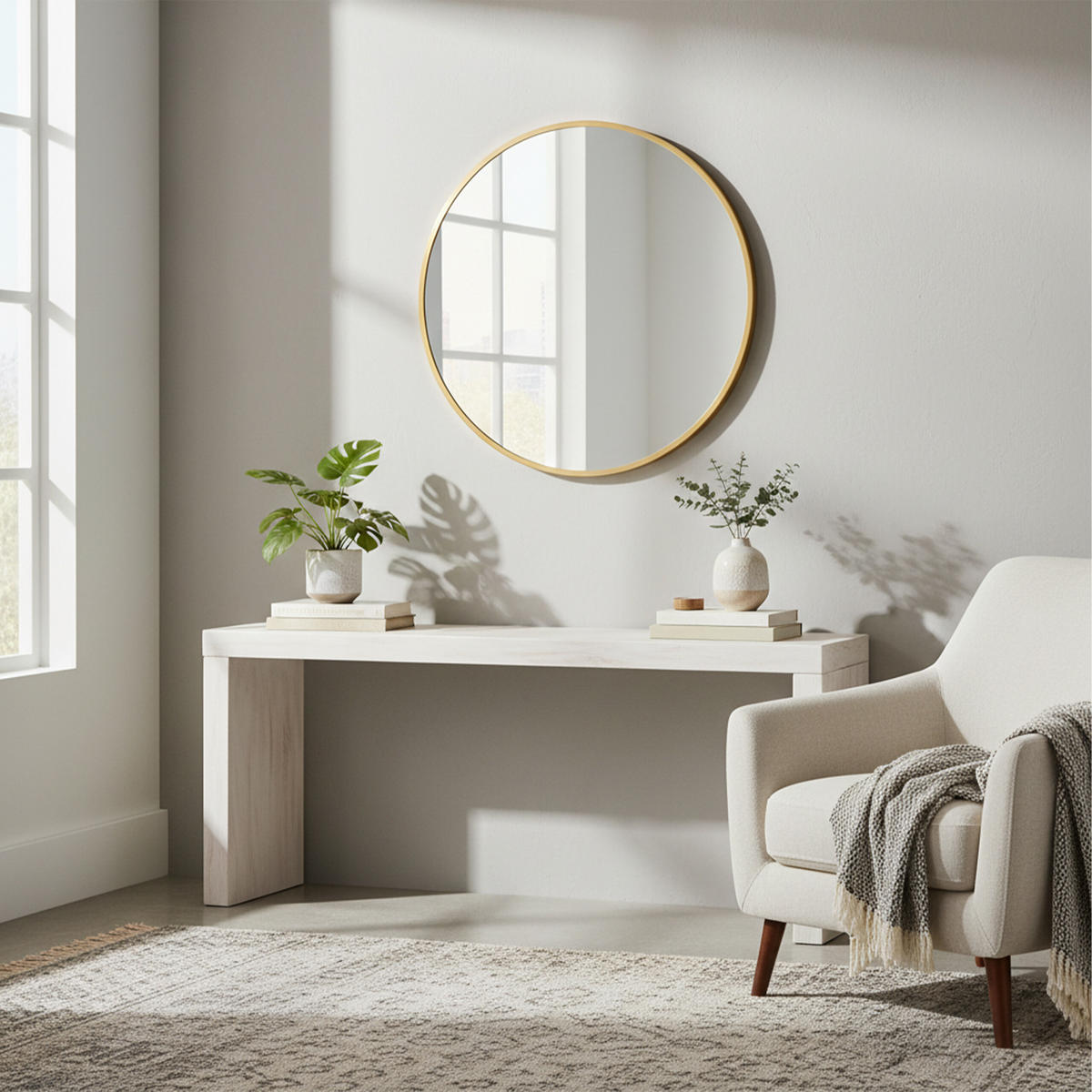 SPIEGEL - Goldfarben, Glas/Metall (60/60/3cm) - Relaxdays