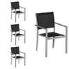 STÜHLE Grau und Schwarz 4er-Set - Schwarz, Kunststoff (57/89.5/56.5cm) - Happy Garden