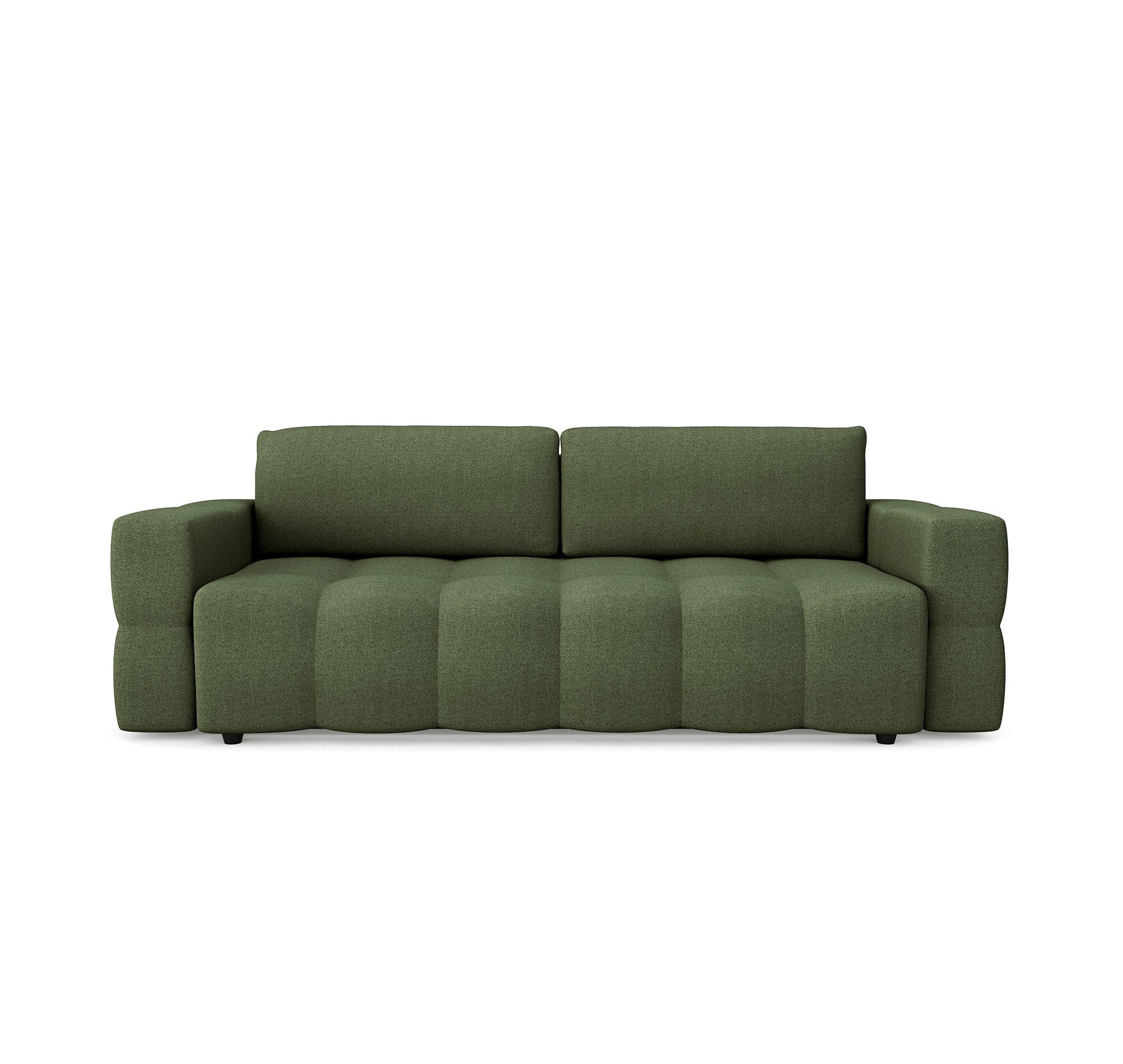 SCHLAFSOFA GERADE Rastergewebe Olivgrün 247cm - Olivgrün, Textil (247/90/102cm) - Sia Home
