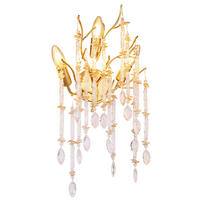 WANDLEUCHTE Metall, Glas, Gold, E14 - Goldfarben, Glas (35/50/11cm) - Globo Lighting