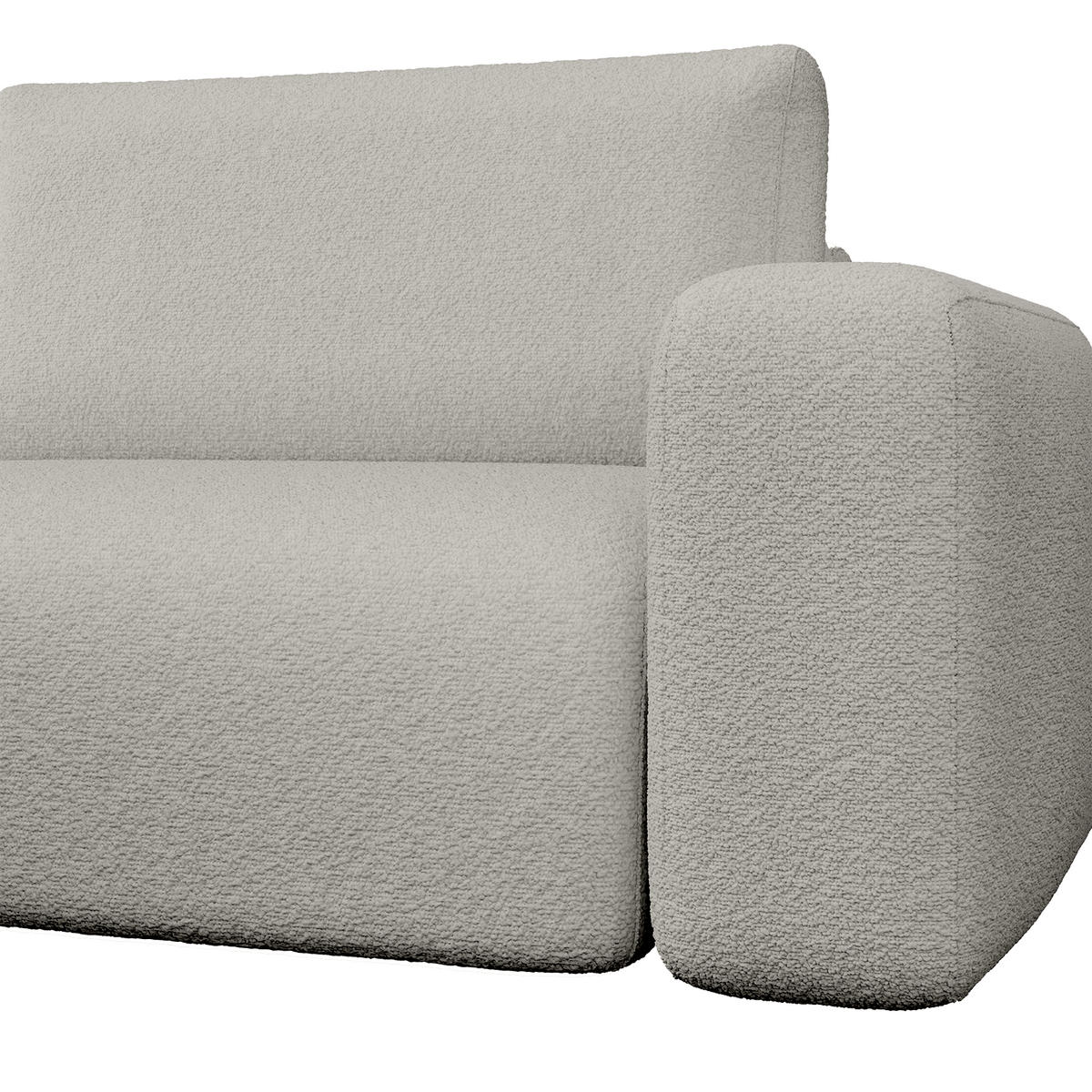 ECKSOFA TALW L MINI mit Schlaffunktion, Hellgrau - Hellgrau, Textil (257/148cm) - Fedve