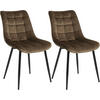 ESSZIMMERSTUHL 2er Set, Samt, Metallbeine, Braun - Schwarz/Braun, Textil/Metall (46/85.5/40.5cm) - Woltu