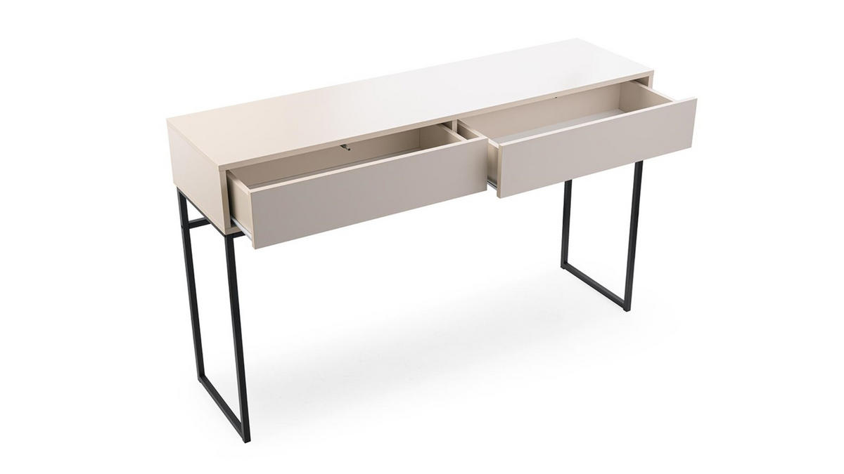 SCHMINKTISCH Genua, Sandbeige, PUSH TO OPEN-System - Beige, Holzwerkstoff (37/137/83cm) - Bettso