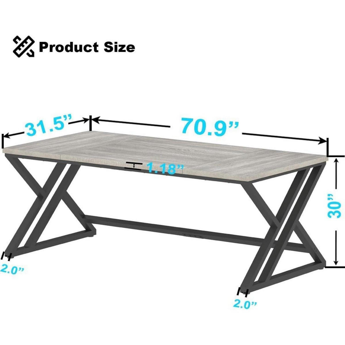 SCHREIBTISCH 180 x 80 cm Grau Eiche - Grau, Holzwerkstoff (40/30/30cm)