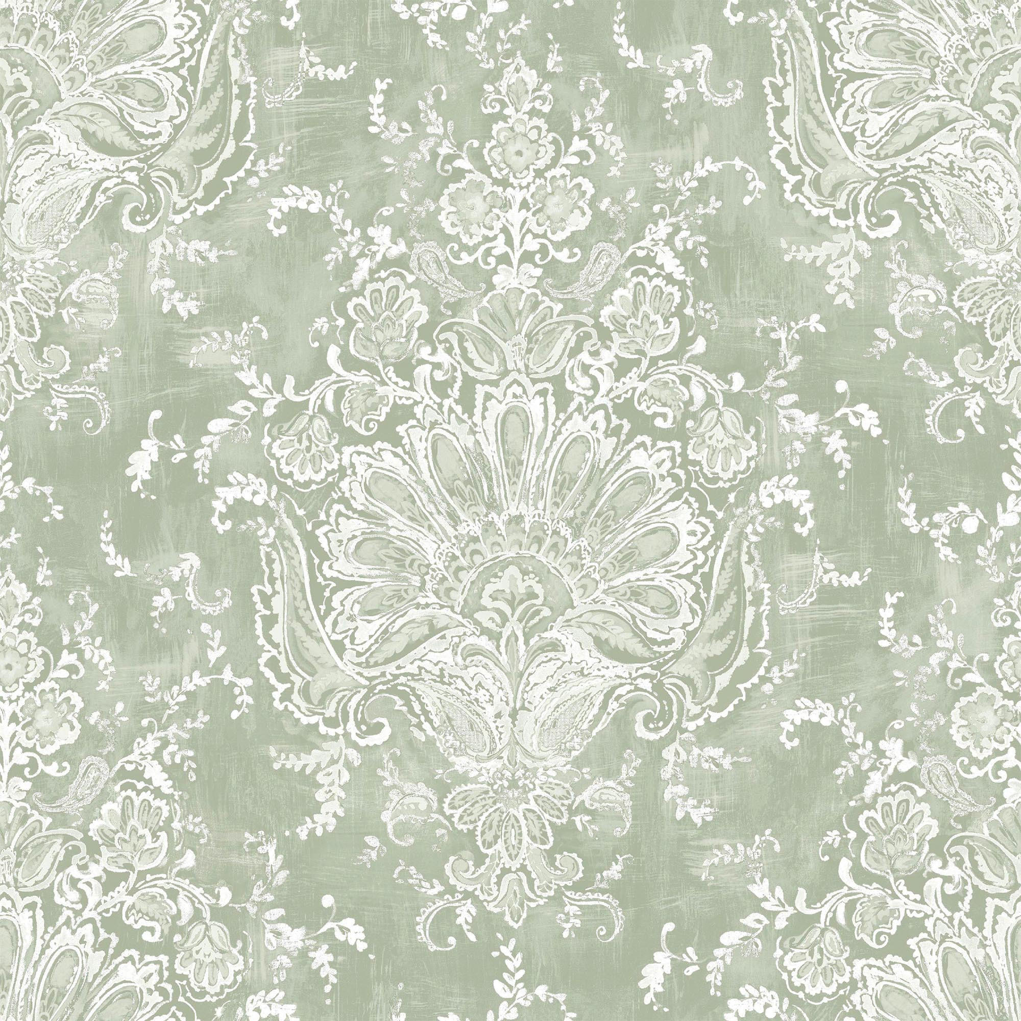 Laura Ashley Vliestapete Grün 52x1000 cm