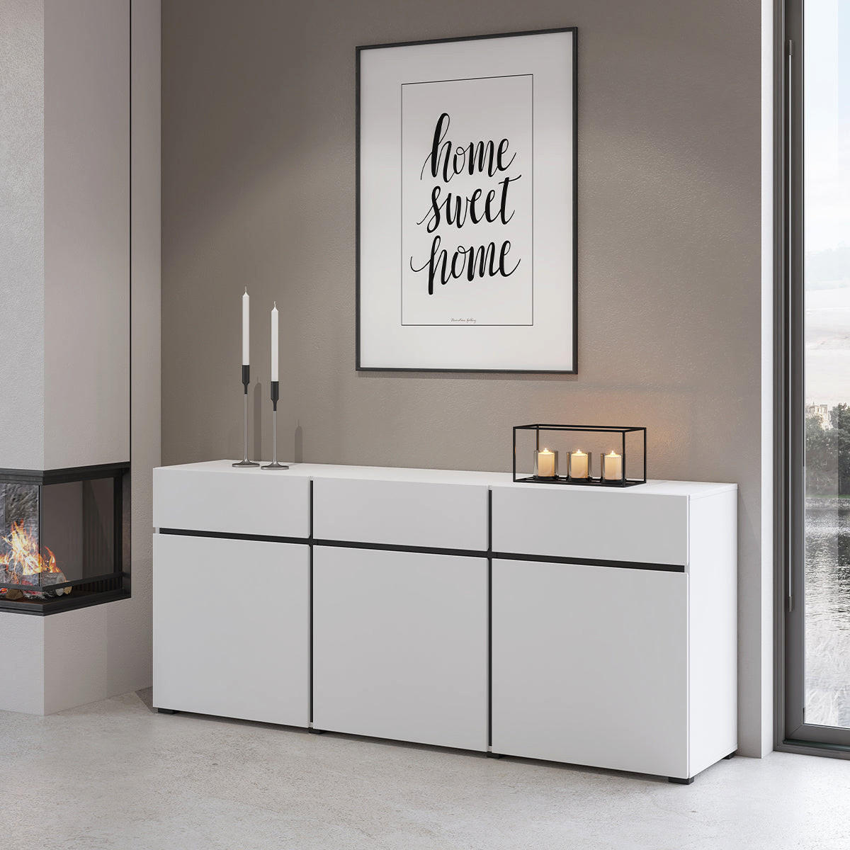 SIDEBOARD Lilia Bílá - bílá, kompozitní dřevo (180/78/40cm) - Petits-meubles